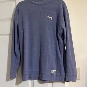 High neck pull over PINK by VS purple texture